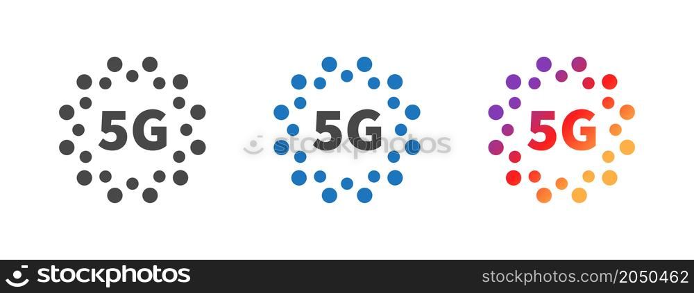5G icons. High speed internet icon or logo. 5G technology. Vector illustration