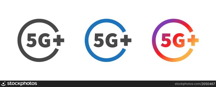 5G icons. High speed internet logo. 5G communication technology. Vector images