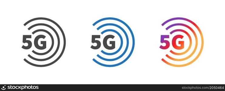 5G logos. High speed internet icon or logo. 5G communication technology. Vector illustration