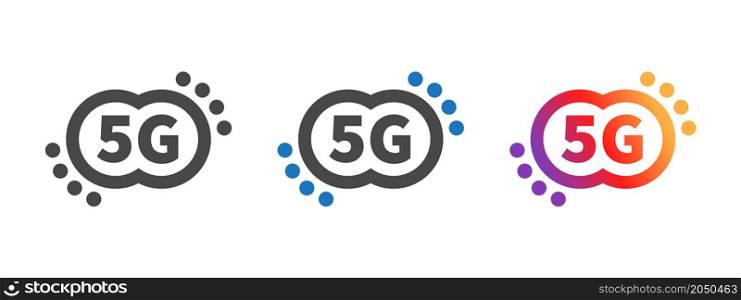 5G logos. High speed internet icon or logo. 5G technology. Vector illustration