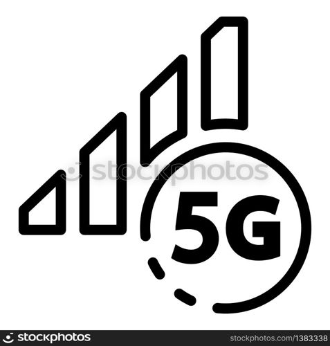 5G network sign icon. Outline 5G network sign vector icon for web design isolated on white background. 5G network sign icon, outline style
