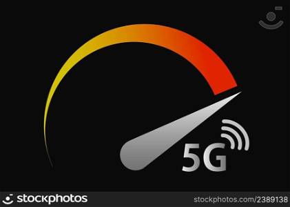 5G network speed, speedometer concept. Stock vector element. 5G network speed, speedometer concept. Stock vector
