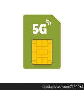 5g phone card icon. Flat illustration of 5g phone card vector icon for web design. 5g phone card icon, flat style
