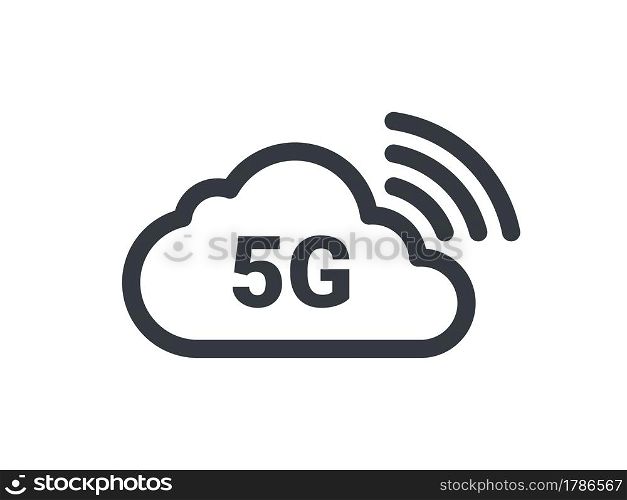 5G symbol cloud. High speed internet icons. 5G signal icons. Vector illustration