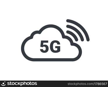 5G symbol cloud. High speed internet icons. 5G signal icons. Vector illustration
