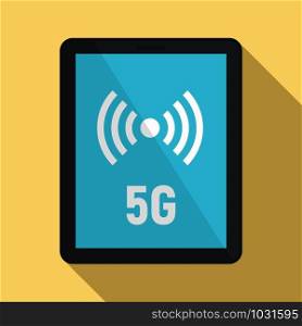 5G tablet icon. Flat illustration of 5G tablet vector icon for web design. 5G tablet icon, flat style
