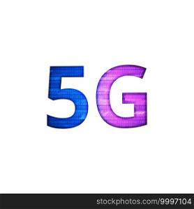 5G technology symbol, isolated on white background