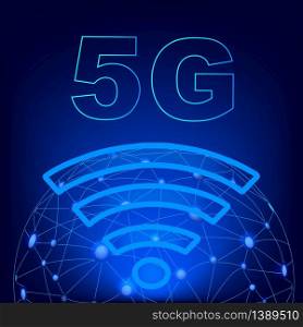 5G technology worldwide. 5G Global network concept.Worldwide information technology.Wireless network and 5G Connection technology concept