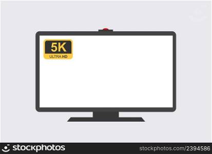 5K Ultra HD resolution icon for web and TV. Stock vector. 5K Ultra HD resolution icon for web and TV