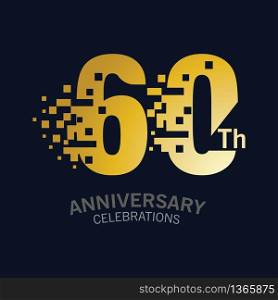 60 Year Anniversary logo template. Design Vector template for celebration