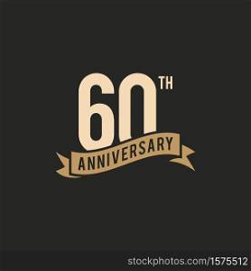 60 Years Anniversary Celebration Icon Vector Logo Design Template