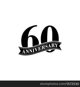 60 Years Anniversary Celebration Vector Logo Design Template