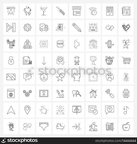 64 Editable Vector Line Icons and Modern Symbols of online, ecommerce, glass, tools, tool Vector Illustration