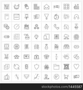 64 Editable Vector Line Icons and Modern Symbols of tower, company, health, building, touch Vector Illustration