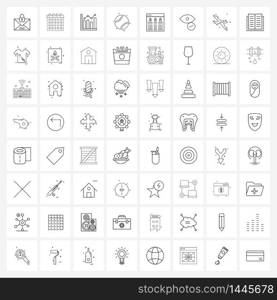 64 Editable Vector Line Icons and Modern Symbols of ux, three, diagram, tennis ball, sport Vector Illustration