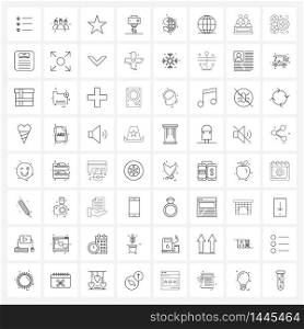 64 Editable Vector Line Icons and Modern Symbols of vacation, stick, star, selfie, holiday Vector Illustration