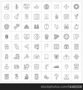 64 Editable Vector Line Icons and Modern Symbols of website, beach, cup, picnic, protection Vector Illustration