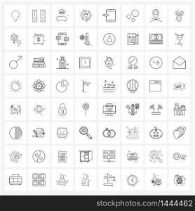 64 Interface Line Icon Set of modern symbols on arrow, reset, avatar, house, home Vector Illustration