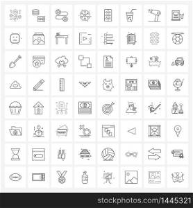 64 Interface Line Icon Set of modern symbols on grapes, biology, Christmas, test, medicine Vector Illustration