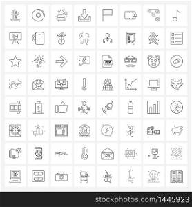 64 Interface Line Icon Set of modern symbols on Micronesia, country, cap, download, submit Vector Illustration