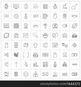 64 Universal Icons Pixel Perfect Symbols of all, home, download, goods, appliance Vector Illustration
