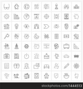 64 Universal Icons Pixel Perfect Symbols of chess, data, security, concept, cloths Vector Illustration