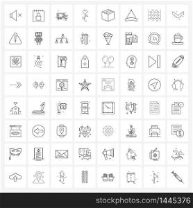 64 Universal Icons Pixel Perfect Symbols of delivery, flower, transport, flower, love Vector Illustration