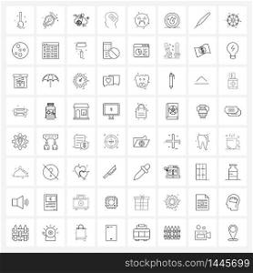 64 Universal Icons Pixel Perfect Symbols of emotion, emoji, communication, wound aid, human head Vector Illustration