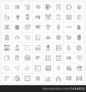 64 Universal Icons Pixel Perfect Symbols of outdoor, activities, night, image, photography Vector Illustration