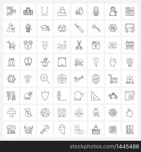 64 Universal Icons Pixel Perfect Symbols of photography, camera, text, network, cloud Vector Illustration