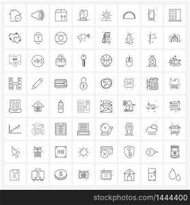 64 Universal Icons Pixel Perfect Symbols of surfing, sport, arrow, sea, shipment Vector Illustration