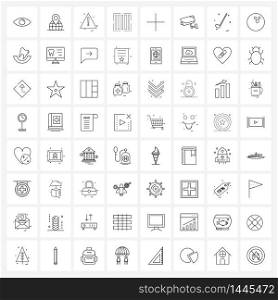 64 Universal Line Icon Pixel Perfect Symbols of add, money, attention, economy, banking Vector Illustration