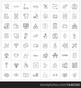 64 Universal Line Icon Pixel Perfect Symbols of network, text, recreation, doc, security Vector Illustration