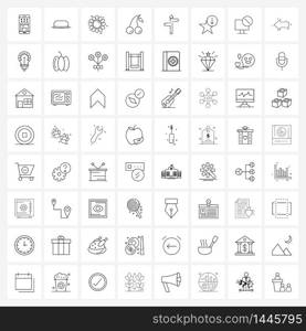 64 Universal Line Icon Pixel Perfect Symbols of right, direction, farm, direction board, fruit Vector Illustration