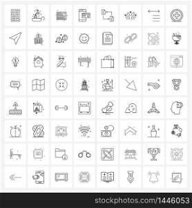 64 Universal Line Icon Pixel Perfect Symbols of sync, data, web site, copy, credit card Vector Illustration