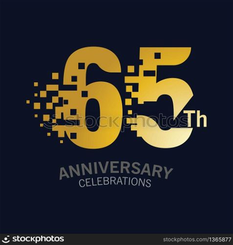 65 Year Anniversary logo template. Design Vector template for celebration