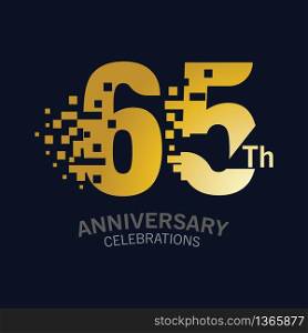 65 Year Anniversary logo template. Design Vector template for celebration