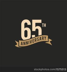 65 Years Anniversary Celebration Icon Vector Logo Design Template