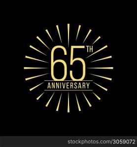 65 Years Anniversary Celebration Vector Logo Design Template