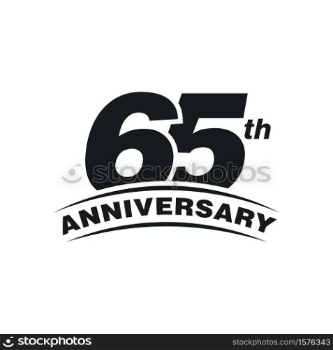65th Years Anniversary Celebration Icon Vector Logo Design Template