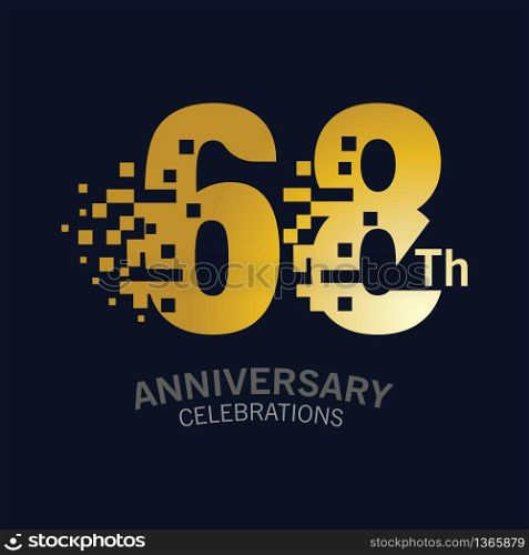 68 Year Anniversary logo template. Design Vector template for celebration