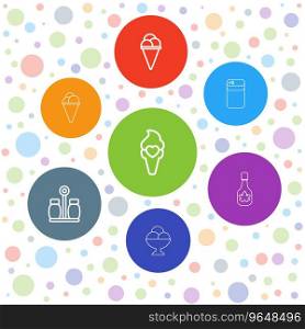 7 flavor icons Royalty Free Vector Image