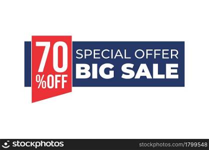 70% Sale Tag Vector Badge Template, 60% Sale Label Collection, Clearance Sale Sticker Emblem, Bargain Sale Sign Isolated On White Background, Sale Text Banner And Label Sticker Sale Offer And Badge Tag Sale Advertising