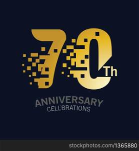 70 Year Anniversary logo template. Design Vector template for celebration