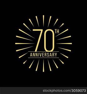 70 Years Anniversary Celebration Vector Logo Design Template