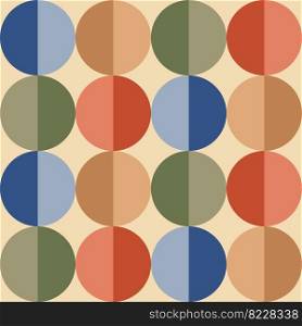 70s retro groove pattern with circles. Vintage geometrical pattern. Vector illustration. Retro groove pattern with circles in the style of 70 s