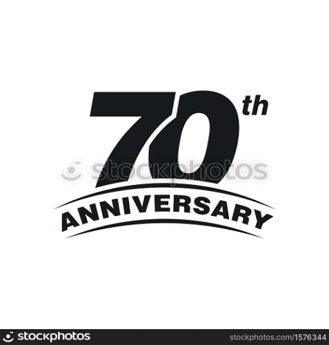 70th Years Anniversary Celebration Icon Vector Logo Design Template