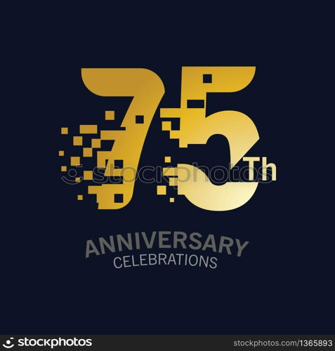 75 Year Anniversary logo template. Design Vector template for celebration