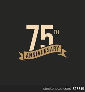 75 Years Anniversary Celebration Icon Vector Logo Design Template