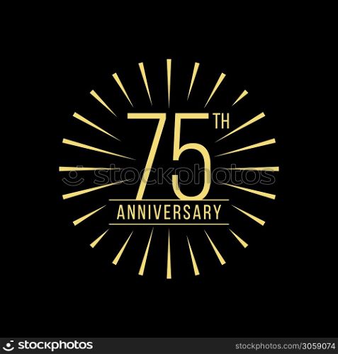 75 Years Anniversary Celebration Vector Logo Design Template